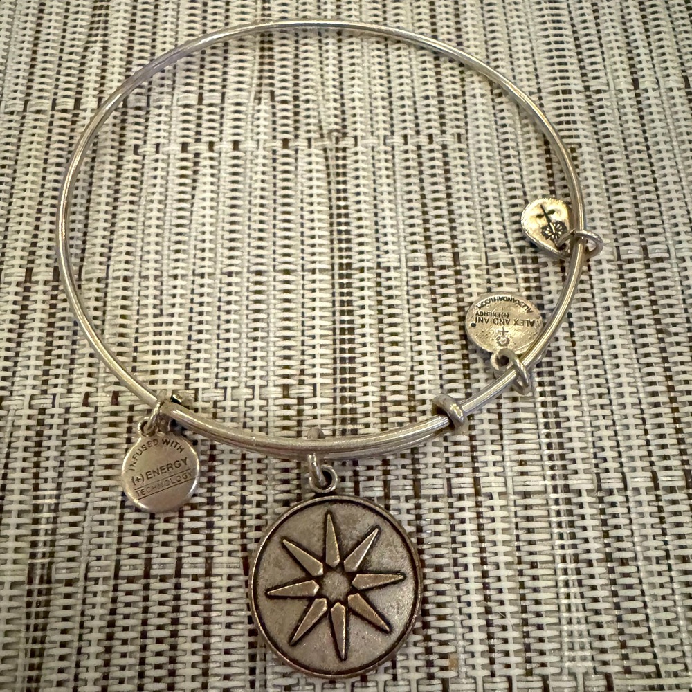 Alex and Ani 2014 Silver Star of Venus Charm Bangle Bracelet